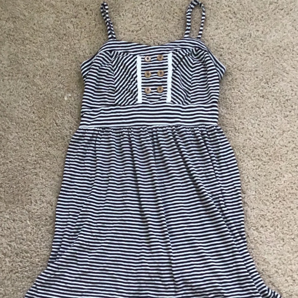 Black and white striped summer dress size medium